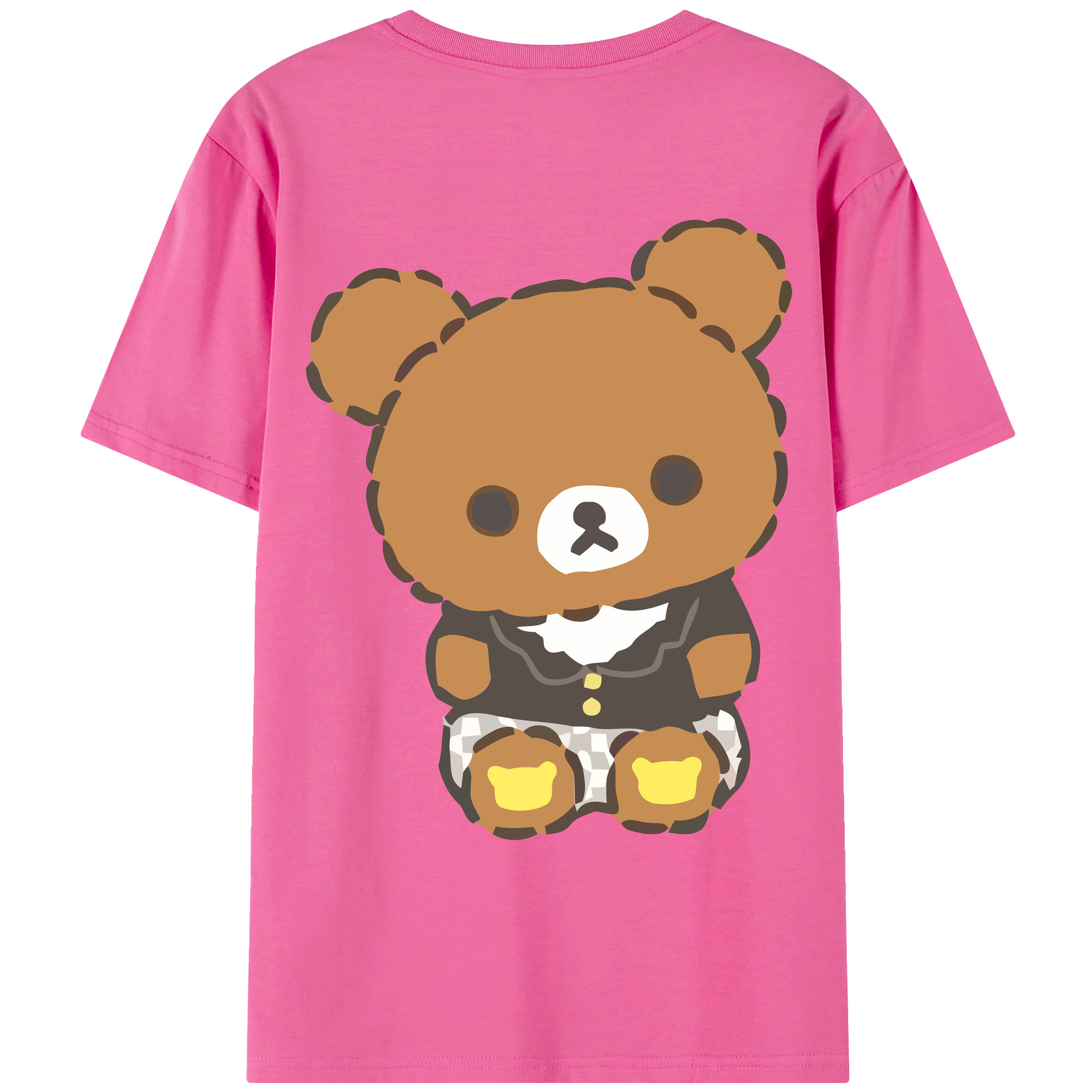 （画像用） リラックマ リラックマ キイロイトリ Rilakkuma Korilakkuma Kiiroitori レディース半袖Tシャツ(バックプリント)